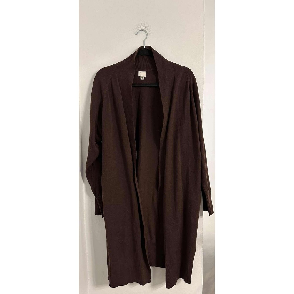 Open Cardigan Womens XXL‎ Brown Long Sleeve Duster Sweater A New Day
